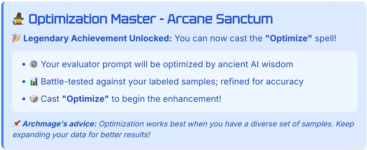 Instructions for optimization mode. Instructions for optimization mode.