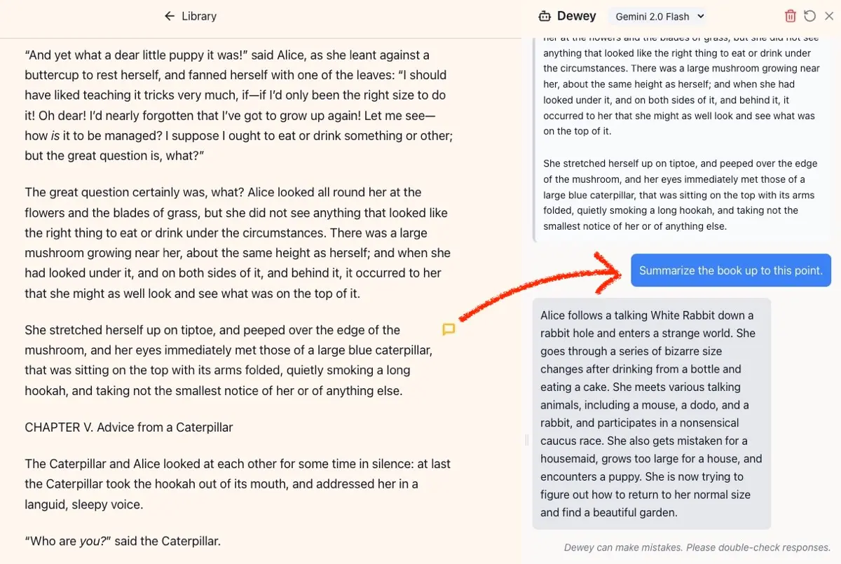 Dewey recaps the book Dewey recaps the book