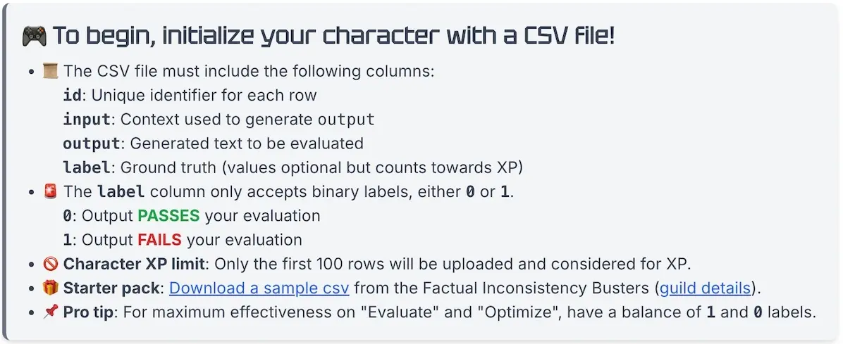 Instructions to upload a CSV file. Instructions to upload a CSV file.
